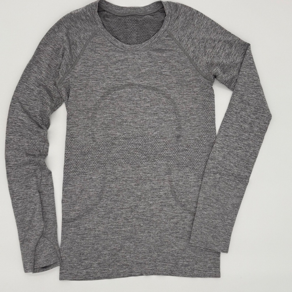 Lululemon Swiftly Tech Grey Long Sleeve Athletic Shirt Women's 6
